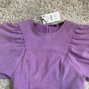 Zara Purple Puff Sleeve Top